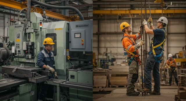 рабочие на стройке